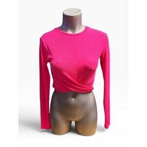 H&M Hot Pink long sleeve crop top small